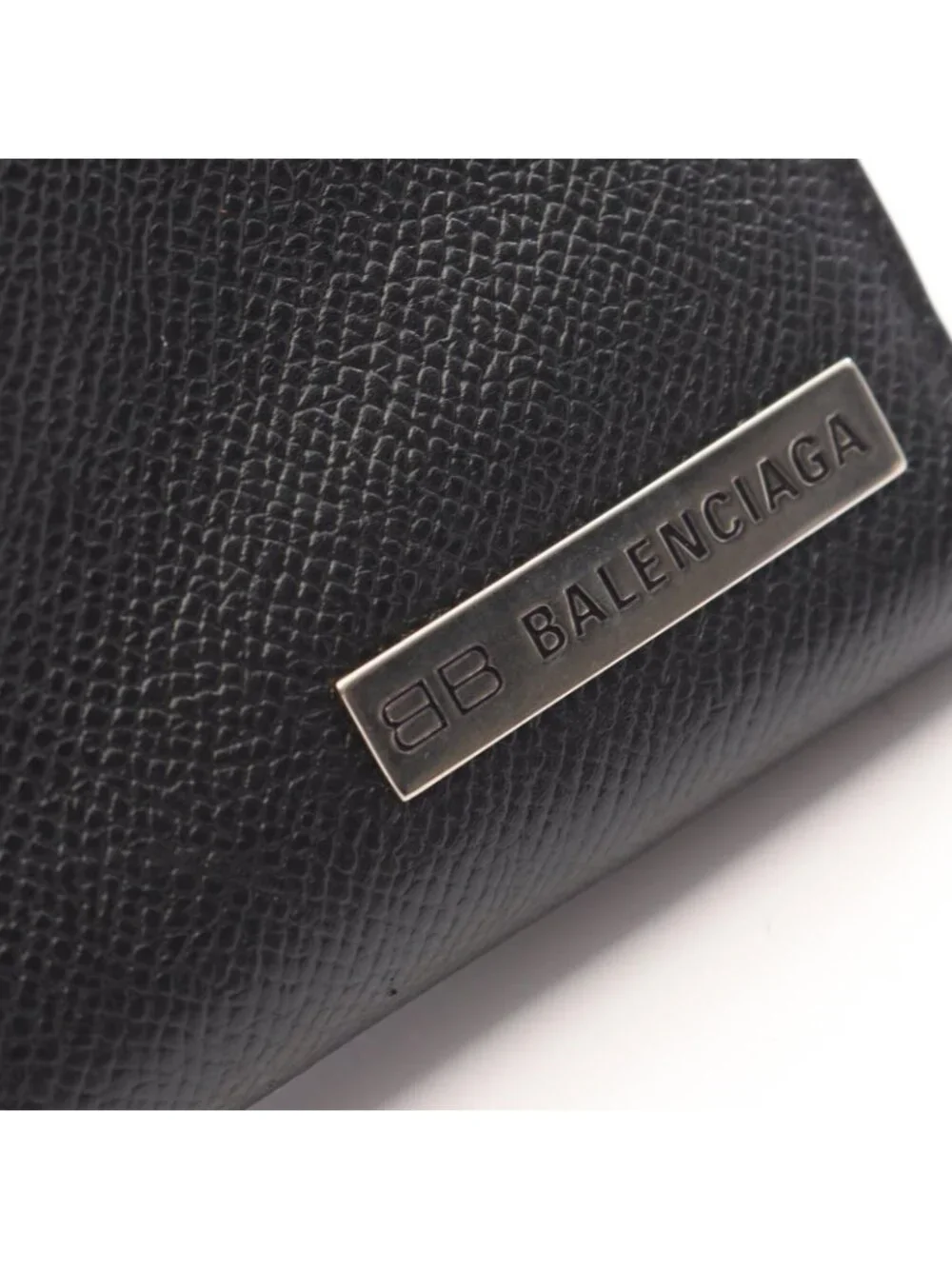 Balenciaga Round Length Wallet Black Leather